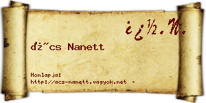 Ács Nanett névjegykártya